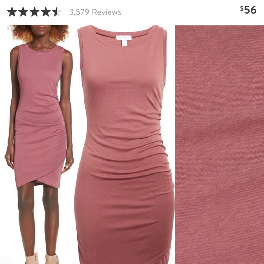 Leith ruched body-con tank dress NWT